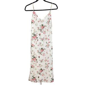Reformation Dietrich Midi Slip Dress with Tie Sash Floral White Pink Size 4